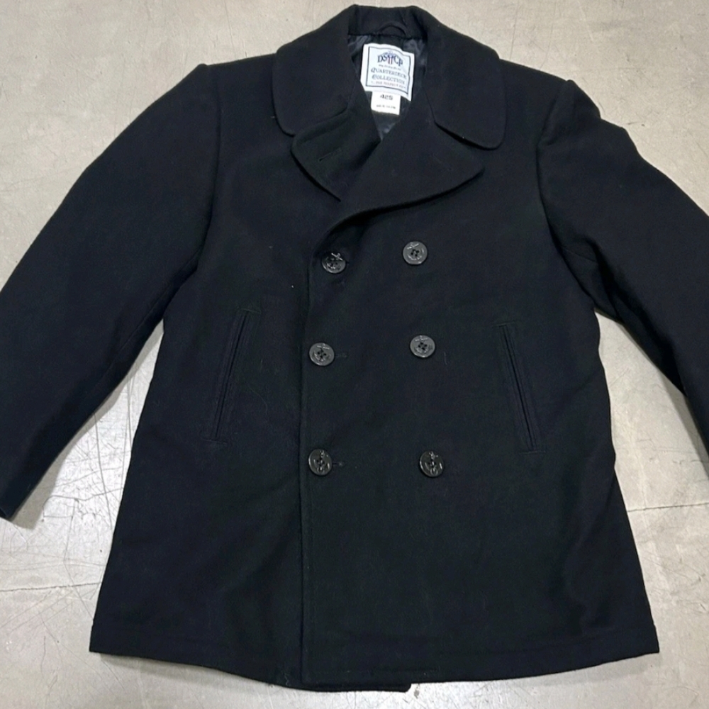 DSCP Quarterdeck Collection Pea Coat Black Navy Double Breasted Wool Men's Sz 40 - Picture 4 of 12